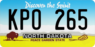 ND license plate KPO265