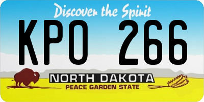 ND license plate KPO266