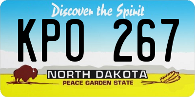ND license plate KPO267