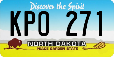 ND license plate KPO271