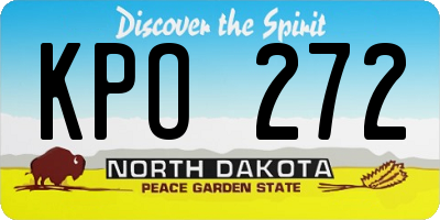 ND license plate KPO272