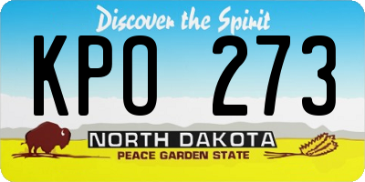 ND license plate KPO273