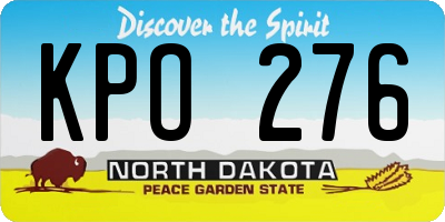 ND license plate KPO276