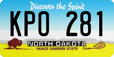ND license plate KPO281