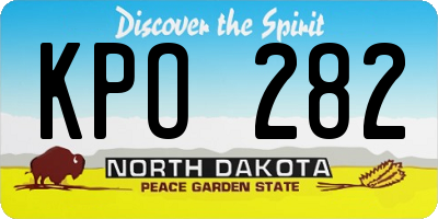 ND license plate KPO282