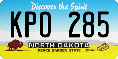 ND license plate KPO285
