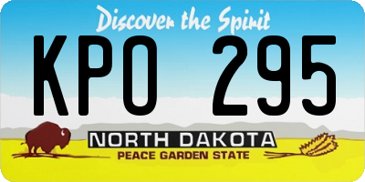 ND license plate KPO295