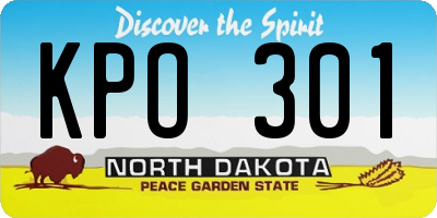 ND license plate KPO301