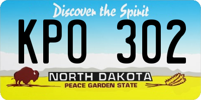 ND license plate KPO302