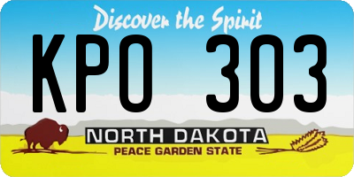 ND license plate KPO303