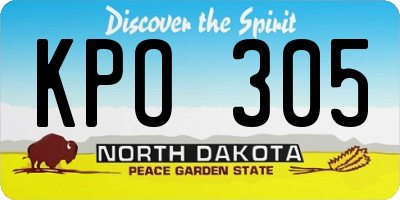 ND license plate KPO305
