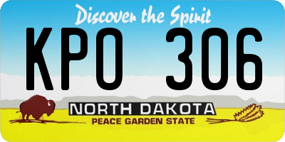 ND license plate KPO306