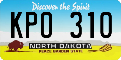 ND license plate KPO310