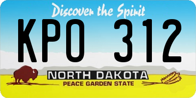 ND license plate KPO312