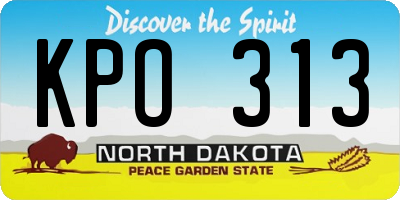 ND license plate KPO313