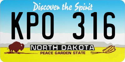 ND license plate KPO316