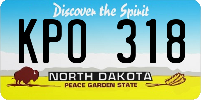 ND license plate KPO318