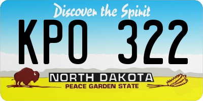 ND license plate KPO322