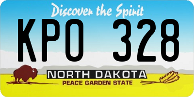 ND license plate KPO328