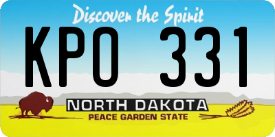 ND license plate KPO331