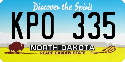ND license plate KPO335