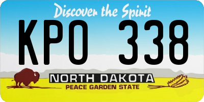 ND license plate KPO338