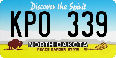 ND license plate KPO339