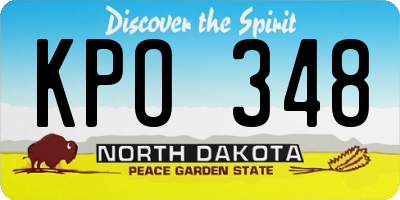 ND license plate KPO348