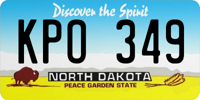ND license plate KPO349