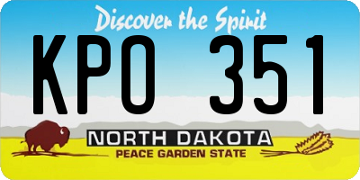 ND license plate KPO351