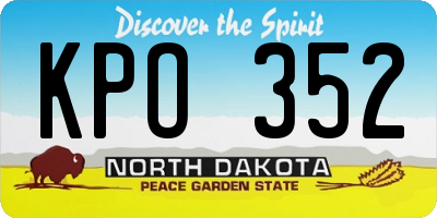 ND license plate KPO352
