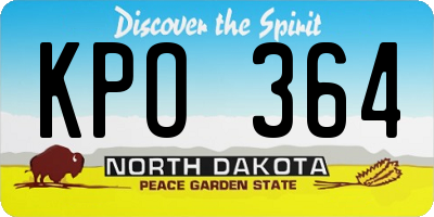 ND license plate KPO364
