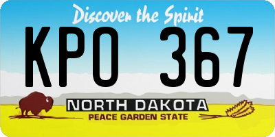 ND license plate KPO367
