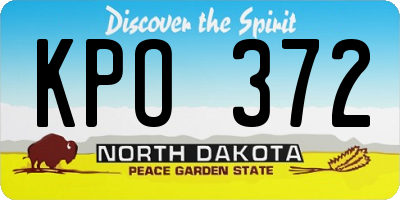 ND license plate KPO372