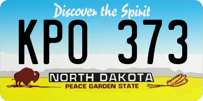 ND license plate KPO373