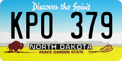 ND license plate KPO379
