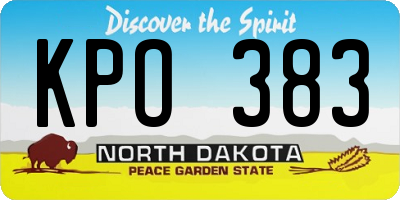 ND license plate KPO383