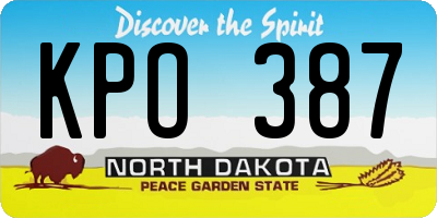 ND license plate KPO387