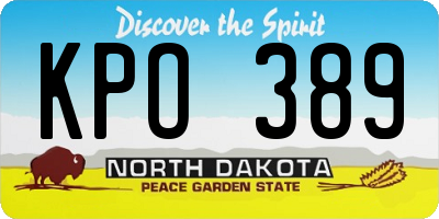 ND license plate KPO389