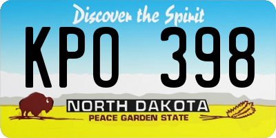 ND license plate KPO398