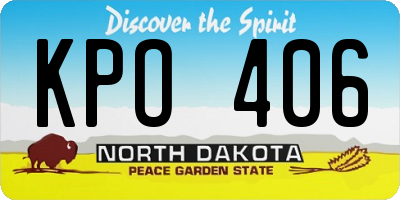 ND license plate KPO406