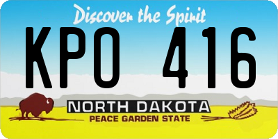 ND license plate KPO416