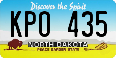 ND license plate KPO435