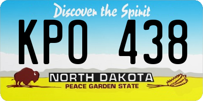 ND license plate KPO438