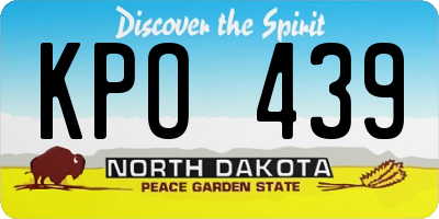 ND license plate KPO439