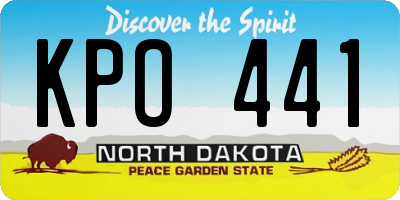 ND license plate KPO441