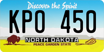 ND license plate KPO450