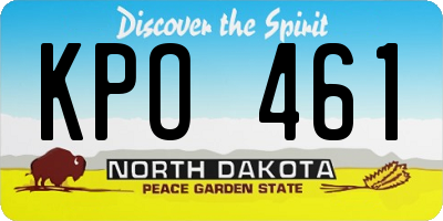 ND license plate KPO461