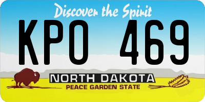 ND license plate KPO469