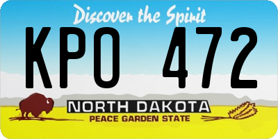 ND license plate KPO472